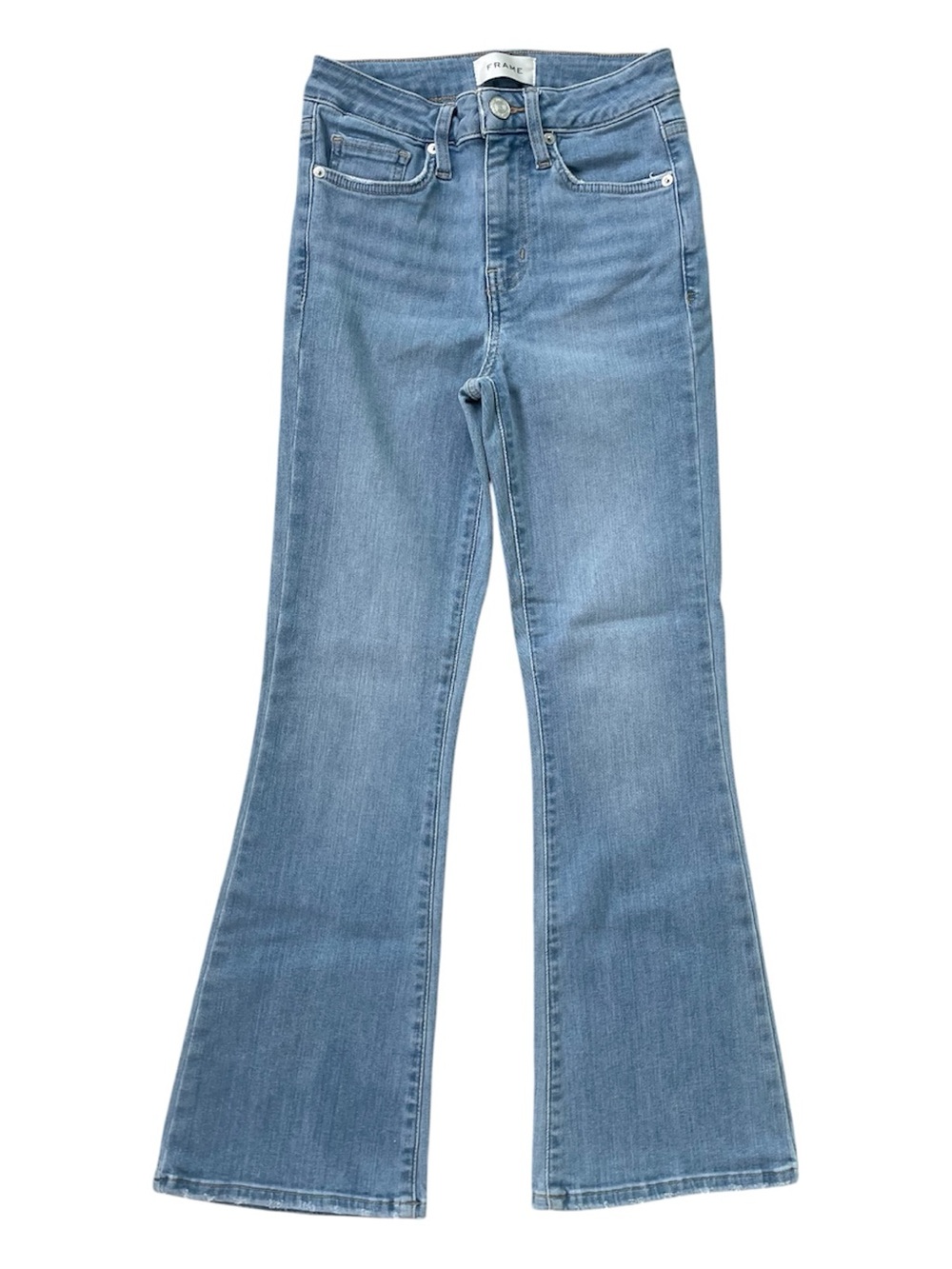 Frame Denim Light Wash High-Rise Flare Jeans